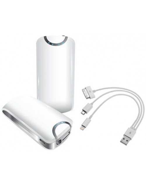 Power Bank MCT 3000 with 3 in 1 cable charger white color