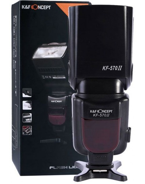 K&F 570 ll فلاش الأصدار الثاني مع مشتت اضاءة لكاميرات كانون و نيكون