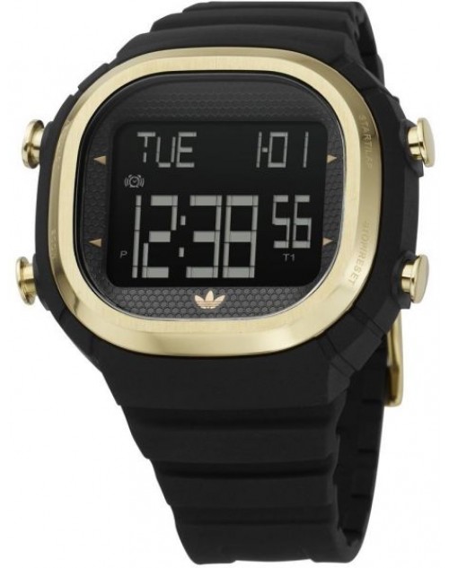 ساعة أديداس رجالي Adidas Men's Sydney ADH2754 Black Plastic Quartz Watch with Digital Dial