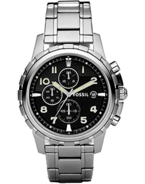 Fossil Men's FS4542 Stainless Steel Bracelet Black Analog Dial Chronograph Watch